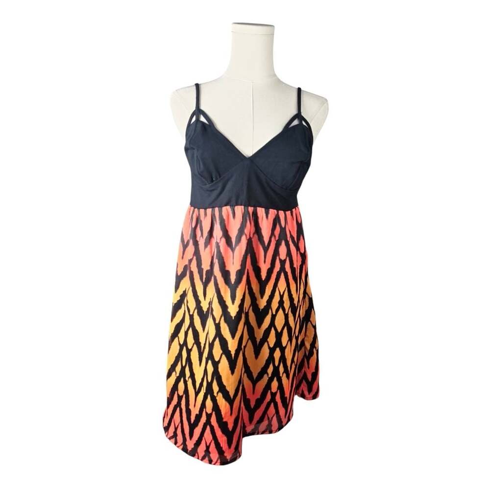 Fox Racing Sheer Desire Dress Atomic Punch Black/Orange Print Sz. M